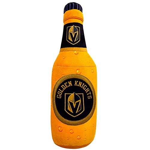 NHL LAS Vegas Golden Knights Bierflasche Plüsch Hund & Katze Quietschspielzeug - Niedliches Stadion SODA Flasche Snack Plüschspielzeug für Hunde & Katzen mit innerem Quietscher & schönem Hockey Team Name/Logo von Pets First