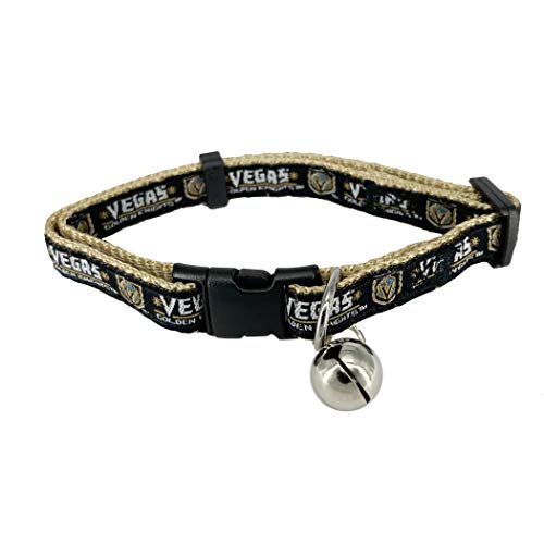 NHL Las Vegas Knights Katzenhalsband, verstellbar, mit ausreißbarem Halsband für Katzen, mit lizenziertem Teamnamen und Logo, niedliches und modisches Hockey-Sport-Katzenhalsband mit Metallglöckchen von Pets First