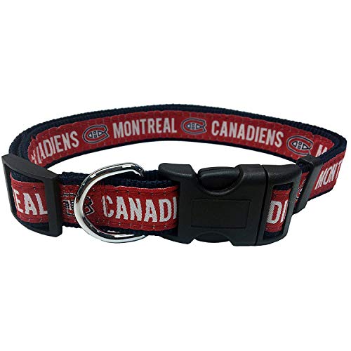 NHL Montreal Canadies Halsband für Hunde und Katzen, Größe L – verstellbar, niedlich und stilvoll Das ultimative Hockey-Fan-Halsband von Pets First