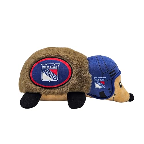 NHL New York Rangers Plüsch-Igelspielzeug für Hunde & Katzen, Cooles weiches Haustierspielzeug für Spaß und interaktives Spielen, Hundekauspielzeug mit Quietscher, Lizenziertes Hot Pet Spielzeug von Pets First