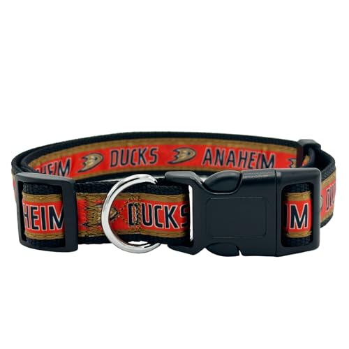 NHL PET Halsband Anaheim Ducks Hundehalsband, Größe M, Hockey-Teamhalsband für Hunde & Katzen EIN glänzendes und farbenfrohes Hunde- und Katzenhalsband, lizenziert von der NHL von Pets First