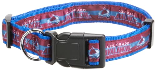 NHL PET Halsband Colorado Lawinenhalsband, Größe L, Hockey-Teamhalsband für Hunde & Katzen EIN glänzendes und farbenfrohes Hunde- und Katzenhalsband, lizenziert von der NHL von Pets First