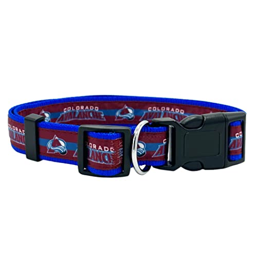 NHL PET Halsband Colorado Lawinenhalsband, Größe M, Hockey-Teamhalsband für Hunde & Katzen EIN glänzendes und farbenfrohes Hunde- und Katzenhalsband, lizenziert von der NHL von Pets First