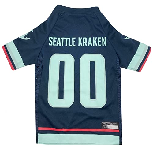 NHL Seattle Kraken Trikot für Hunde und Katzen - Größe: XXL - Bestes PET Trikot für das Neue HOT Eishockey-Team für Welpen, große Hunde, Kätzchen & große Katzen von Pets First