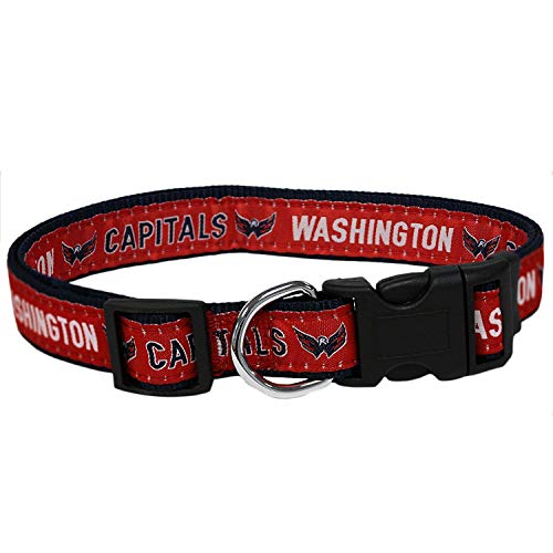 NHL Washington Capitals Halsband für Hunde und Katzen, groß, verstellbar, niedlich und stylisch Das ultimative Hockey-Fan-Halsband von Pets First