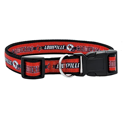 Pets First Collegiate PET Halsband Louisville Cardinals Hundehalsband, Größe S. Beste Sportmannschaftsfarbe für Hunde und Katzen EIN glänzendes und farbenfrohes Hunde- und Katzenhalsband, lizenziert von Pets First