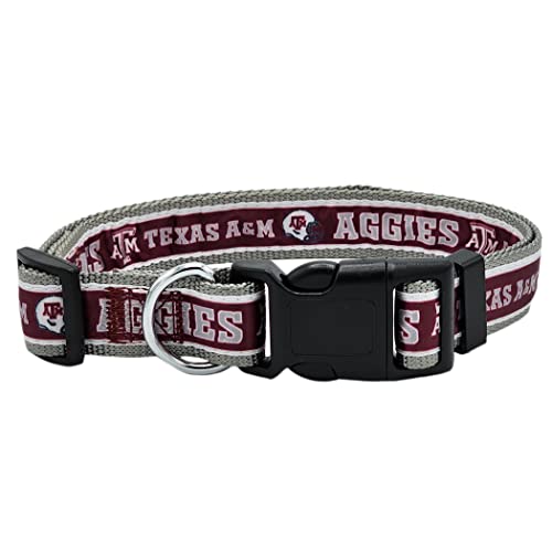 Pets First Collegiate PET Halsband Texas A&M Aggies Hundehalsband, Größe L, Farbe des besten Sportteams für Hunde und Katzen, glänzendes und farbenfrohes Hunde- und Katzenhalsband, lizenziert von der von Pets First