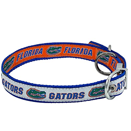 Pets First Florida Gators NCAA Hundehalsband, wendbar, groß, Haustierhalsband mit Metallschnalle, Ihre Lieblings-NCAA-Fußballmannschaft mit einzigartigem Design auf jeder Seite! Hunde & Katzen von Pets First