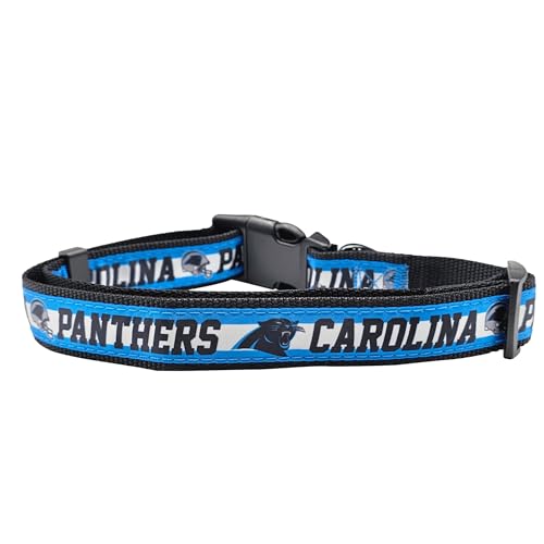 Pets First Hundehalsband Carolina Panthers, lizenziert, mittelschwer, robust und langlebig, erhältlich in 32 Fußballmannschaften und 4 Größen von Pets First