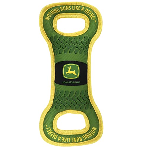 Pets First John Deere Hundespielzeug mit Quietschelement, Robustes Nylon-Knochenspielzeug für Hunde und Katzen, langlebiges stabiles PET-Spielzeug mit John-Logo, bestes Hundefeldspielzeug für von Pets First