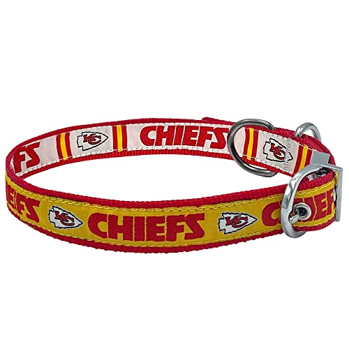 Pets First Kansas City Chiefs Wendbares NFL Hundehalsband Größe M, Premium Zweiseitiges Haustierhalsband mit Ihrem Lieblings-NFL Team! von Pets First