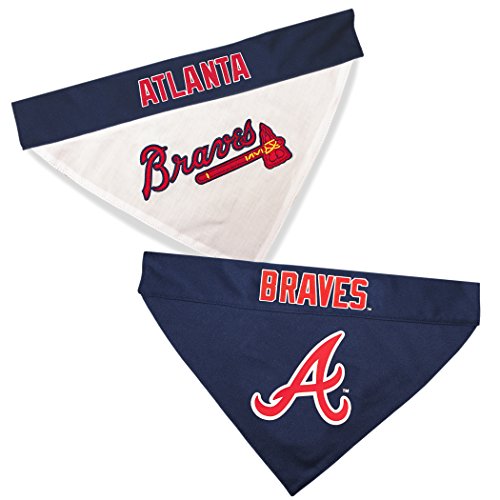 Pets First MLB Atlanta Braves wendbares Bandana, Größe XXL, für Hunde und Katzen, 2-seitiges Sportbandana, Premium-Stickerei-Logo, alle MLB-Teams erhältlich von Pets First