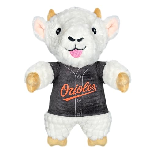 Pets First MLB Baltimore Orioles Ziege Plüschtier für Hunde und Katzen mit Quietscher, Team-Trikot tragen! lustiges und sportliches Kauspielzeug für Hunde in Ziegenform, interaktives Haustierspielzeug von Pets First