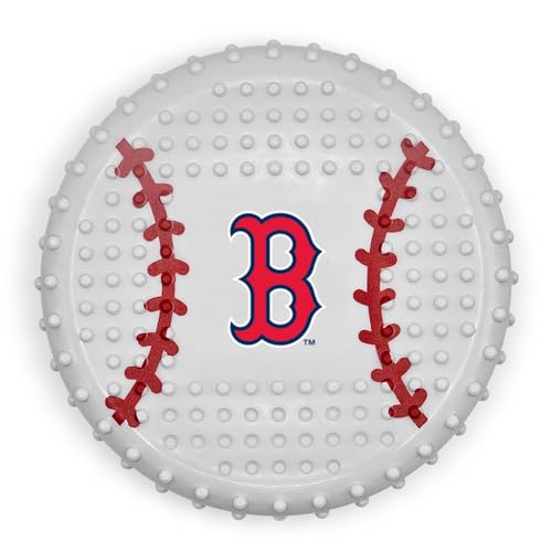 Pets First MLB Boston RED SOX Baseball-Kauspielzeug aus hartem Nylon mit Speckgeschmack, unzerstörbares Kauspielzeug für Hunde und Katzen, Zerren, Apportierspielzeug, sportliches lustiges Spielzeug von Pets First