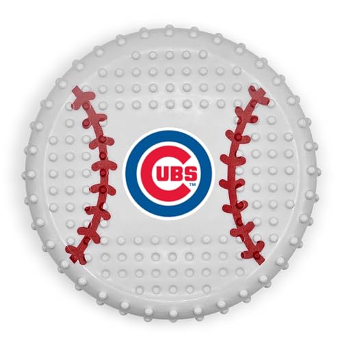 Pets First MLB Chicago Cubs Baseball-Kauspielzeug aus hartem Nylon mit Speckgeschmack, unzerstörbares Kauspielzeug für Hunde und Katzen, Zerren, Apportierspielzeug, sportliches lustiges Spielzeug für von Pets First