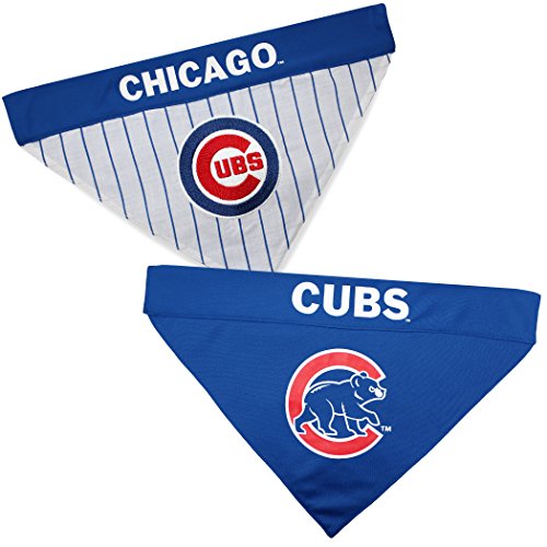 Pets First MLB Chicago Cubs Wendbares Bandana, Größe XXL, für Hunde und Katzen, 2-seitiges Sportbandana, Premium-Stickerei-Logo, alle MLB-Teams erhältlich von Pets First