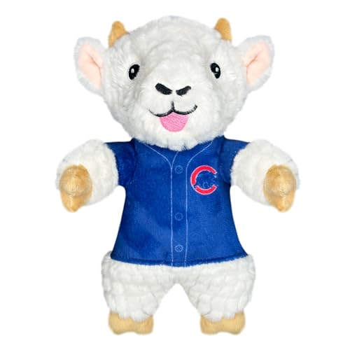 Pets First MLB Chicago Cubs Ziege Plüschtier für Hunde und Katzen mit Quietscher, Team-Trikot tragen, lustiges und sportliches Kauspielzeug in Ziegenform, interaktives Haustierspielzeug von Pets First