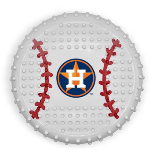 Pets First MLB Houston Astros Baseball-Kauspielzeug aus hartem Nylon mit Speckgeschmack, unzerstörbares Kauspielzeug für Hunde und Katzen, Zerren, Apportierspielzeug, sportliches lustiges Spielzeug von Pets First