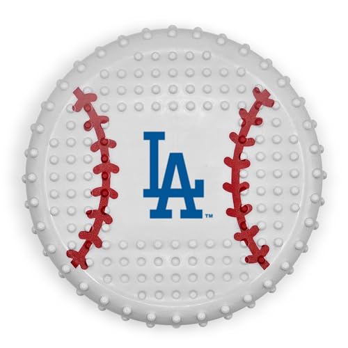 Pets First MLB LA Dodgers Baseball-Kauspielzeug aus hartem Nylon mit Speckgeschmack, unzerstörbares Kauspielzeug für Hunde und Katzen, Zerren, Apportierspielzeug, sportliches lustiges Spielzeug für von Pets First