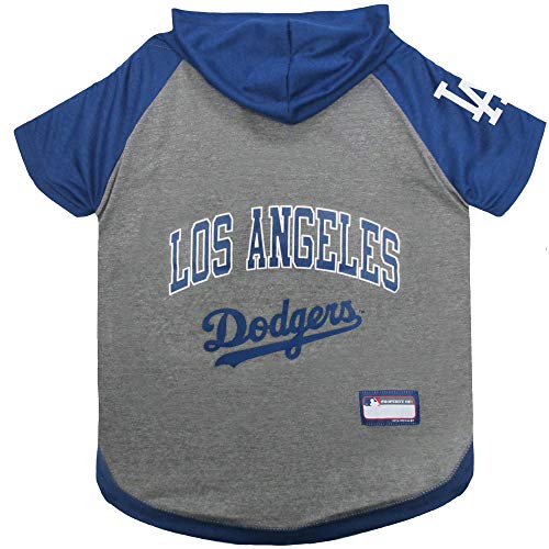 Pets First MLB Los Angeles Dodgers Hoodie für Hunde & Katzen | MLB Baseball Lizenziertes Hunde-Kapuzenshirt | Sport-Kapuzenshirt für Haustiere | Lizenziertes sportliches Hundeshirt (LAD-4044-SM) von Pets First