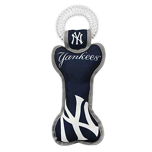 Pets First MLB New York Yankees Best Gummi Zahnbürste Sport Hund Ring Spielzeug, Blau, 11 x 6 von Pets First