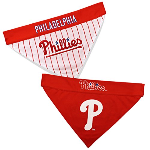 Pets First MLB Philadelphia Phillies Wende-Bandana, Größe XXL, für Hunde und Katzen, 2-seitiges Sportbandana, Premium-Stickerei-Logo, alle MLB-Teams erhältlich von Pets First