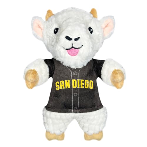 Pets First MLB SAN Diego Padres Ziegen-Plüschtier für Hunde und Katzen mit Quietscher, Team-Trikot tragen! lustiges und sportliches Kauspielzeug in Ziegenform, interaktives Haustierspielzeug von Pets First