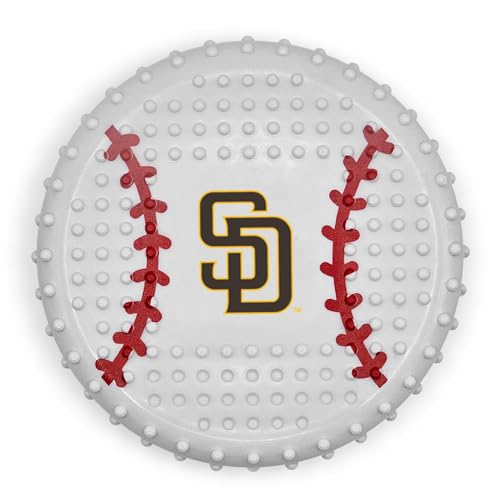 Pets First MLB San Diego Padres Baseball-Kauspielzeug aus hartem Nylon mit Speckgeschmack, unzerstörbares Kauspielzeug für Hunde und Katzen, Zerren, Apportierspielzeug, sportliches lustiges Spielzeug von Pets First