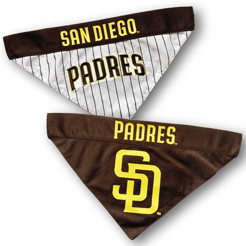 Pets First MLB San Diego Padres wendbares Bandana, Größe XXL, für Hunde und Katzen, 2-seitiges Sportbandana, Premium-Stickerei-Logo, alle MLB-Teams erhältlich von Pets First