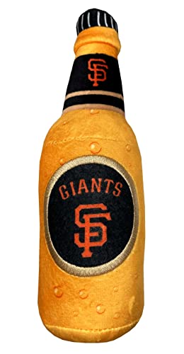 Pets First MLB San Francisco Giants Stadion Bierflasche Plüsch Hundespielzeug Süßestes Plüschtier für Hunde & Katzen mit innerem Quietscher & Premium-Stickerei von Baseball Team Name & Logo von Pets First