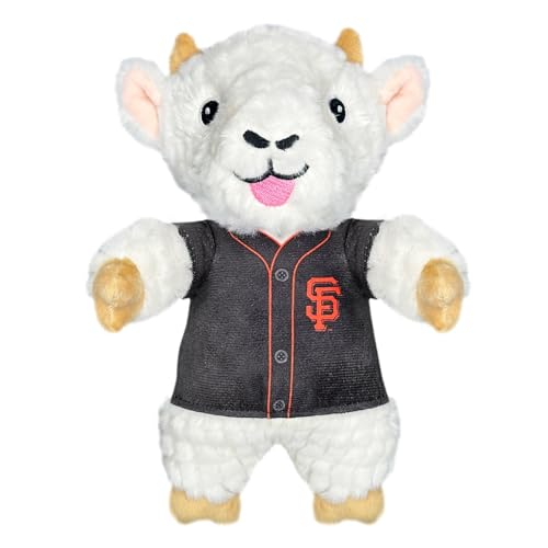 Pets First MLB San Francisco Giants Ziegen-Plüschtier für Hunde und Katzen mit Quietscher, trägt ein Team-Trikot, lustiges und sportliches Kauspielzeug in Ziegenform, interaktives Haustierspielzeug von Pets First