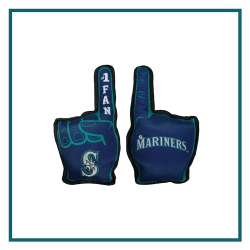 Pets First MLB Seattle Mariners #1 Fan-Spielzeug Bestes Sport-Hundespielzeug mit doppelt genähtem Rand und robustem Nylonmaterial gefüllt mit kaubarem Polyfil und innerem Quietscher von Pets First