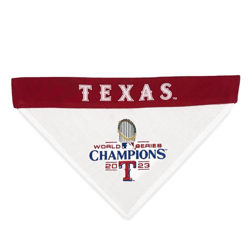 Pets First MLB Texas Rangers Wendbares Bandana, Größe XXL, für Hunde und Katzen, 2-seitiges Sportbandana, Premium-Stickerei-Team-Logo, alle MLB-Teams erhältlich von Pets First