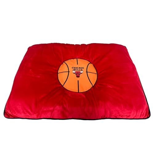 Pets First NBA Chicago Bulls Hundematratze Kissen Bett Basketball Plüsch Weiches Haustierbett von Pets First