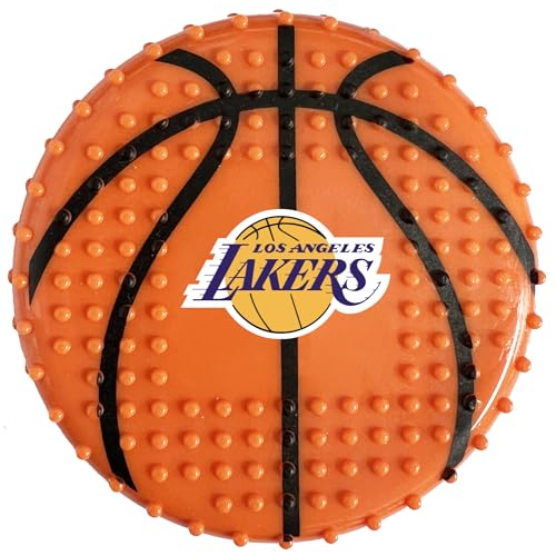 Pets First NBA LA Lakers Basketball-Kauspielzeug aus hartem Nylon mit Speckgeschmack, unzerstörbares Kauspielzeug für Hunde und Katzen, Zerren, Apportierspielzeug, sportliches lustiges Spielzeug für von Pets First