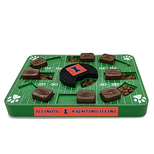 Pets First NCAA Illinois Fighting Illini Puzzle Spielzeug, Puzzle Treat Dog Toy, Interactive Dog Treat Toy, Dog Puzzle Fedding Slow Toy von Pets First