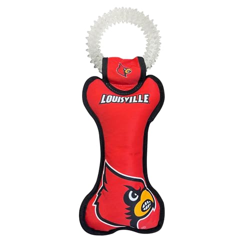 Pets First NCAA Louisville Cardinals Hundespielzeug mit Quietscher, robustes Haustierspielzeug für gesunden Spaß, Zahnen und Zahnfleisch von Pets First