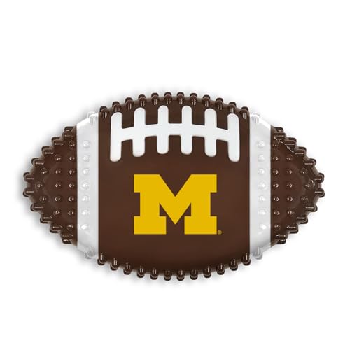 Pets First NCAA Michigan Wolverines Mega-Chew Hartes Nylon Speckgeschmack Hundeknochen Fußball Kauspielzeug Interaktives Leckeres & Lustiges Kauspielzeug für Hunde Unzerstörbar Stark Langlebig Robust von Pets First