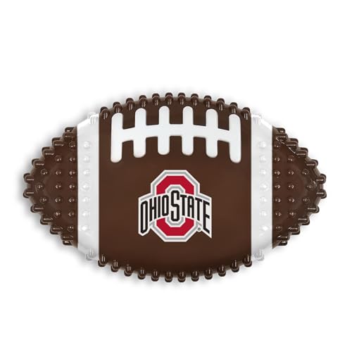 Pets First NCAA Ohio State Buckeyes Mega-Chew Hartes Nylon Speckgeschmack Hundeknochen Fußball Kauspielzeug Interaktives Leckeres & Lustiges Kauspielzeug für Hunde Unzerstörbar Stark Langlebig Robust von Pets First