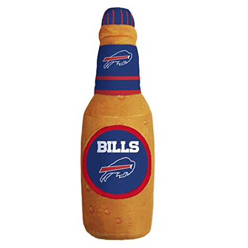 Pets First NFL Buffalo Bills Bierflasche Plüsch Hund & Katze Quietschspielzeug - Süßeste Stadion SODA Flasche Snack Plüschtier für Hunde & Katzen mit Innenquietscher & schönem Fußballteam Name/Logo von Pets First