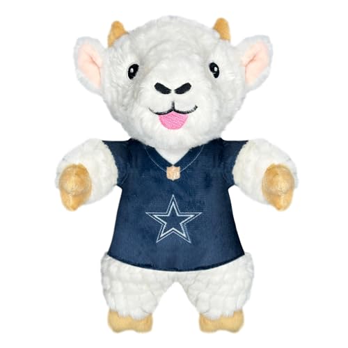 Pets First NFL Dallas Cowboys Ziege Plüschtier für Hunde und Katzen mit Quietscher, Team-Trikot tragen, lustiges und sportliches Kauspielzeug in Ziegenform, interaktives Haustierspielzeug von Pets First