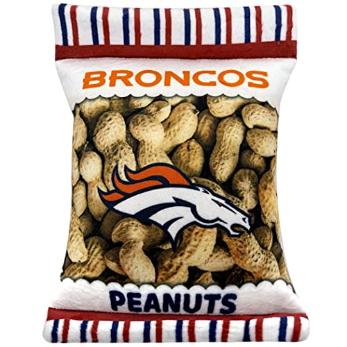 Pets First NFL Denver Broncos Crinkle Fine Plush Dog & Cat Squeak Toy - Cutest Stadion Peanuts Snack Plush Toy for Dogs & Cats with Inner Squeaker & Beautiful Baseball Team Name/Logo von Pets First