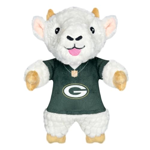 Pets First NFL Green Bay Packers Ziegen-Plüschtier für Hunde und Katzen mit Quietscher, Team-Trikot tragen! lustiges und sportliches Kauspielzeug für Hunde in Ziegenform, interaktives von Pets First