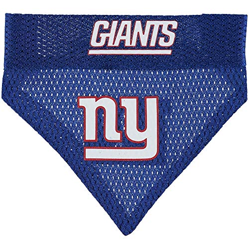 Pets First NFL Hundehalstuch, New York Giants, wendbar, 2-seitiges Sport-Bandana mit Premium-Stickerei-Logo, Größe S/M, 2 Größen und 32 NFL-Teams erhältlich von Pets First