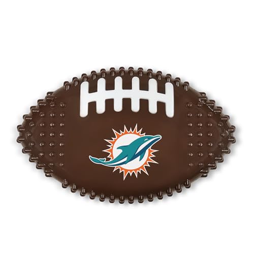 Pets First NFL Miami Dolphins Mega-Kauspielzeug aus hartem Nylon mit Speckgeschmack, interaktives, leckeres Kauspielzeug, unzerstörbar, stark, langlebig, robust, Spielzeug für Aggressive Kauer von Pets First