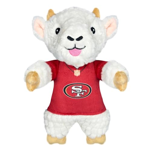 Pets First NFL SAN Francisco 49ERS Ziegen-Plüschtier für Hunde und Katzen mit Quietscher, trägt EIN Team-Trikot, lustiges und sportliches Kauspielzeug in Ziegenform, interaktives Haustierspielzeug von Pets First