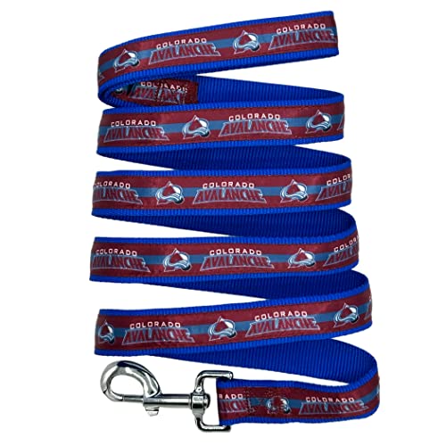 Pets First NHL Colorado Lawinenleine für Hunde & Katzen, Größe M - Walk Cute & Stylish! The Ultimate Hockey Fan Leash!, Medium (1.2 m Long x 1.6 cm Width) (AVA-3031-MD) von Pets First