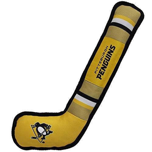 Pets First NHL Pittsburgh Penguins Stockspielzeug für Hunde und Katzen Spielen Sie Hockey mit Ihrem Haustier mit diesem lizenzierten Hundespielzeug 40,6 cm lang von Pets First