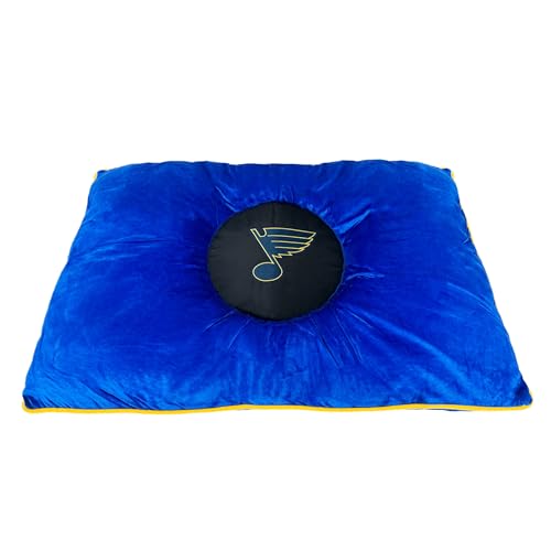 Pets First NHL ST. Louis Blues PET Bett - Weiches & Gemütliches Plüschkissen Bett Sport Thema Hundebett Kuschelig Warme Sportmatratze Bett für Hunde & Katzen von Pets First