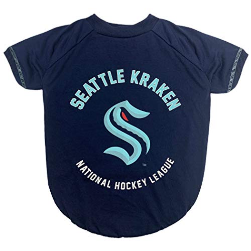 Pets First NHL Seattle Kraken Haustier-T-Shirt für Hunde und Katzen, Größe XS. Knitterfrei, weich und bequem, langlebig und waschbar. von Pets First